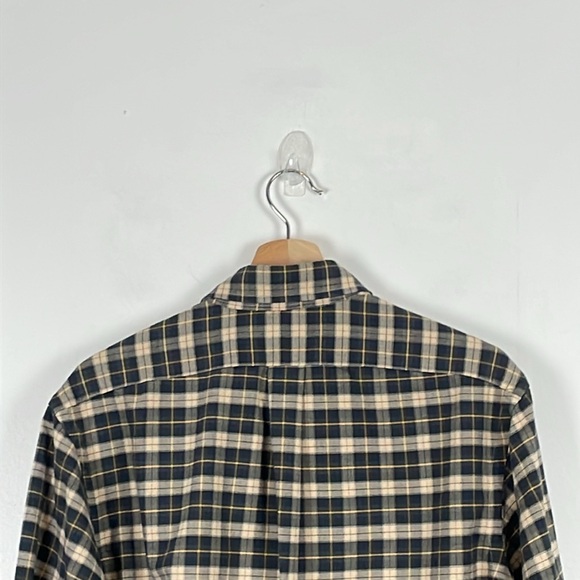 Ralph Lauren Men L Long Sleeve Button Down Plaid Blue Custom Fit Cotton Shirt - Picture 6 of 9